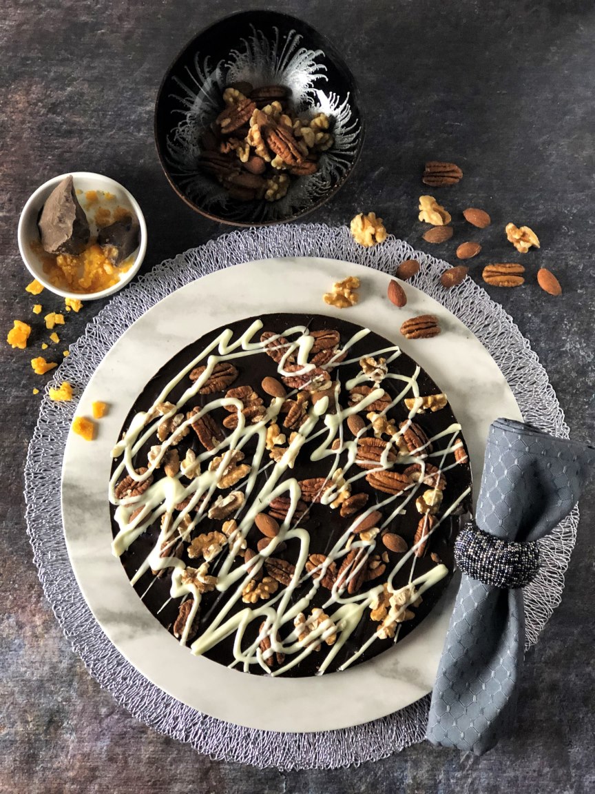 Pecans Almonds Walnuts Chocolate Pizza | timeless classic