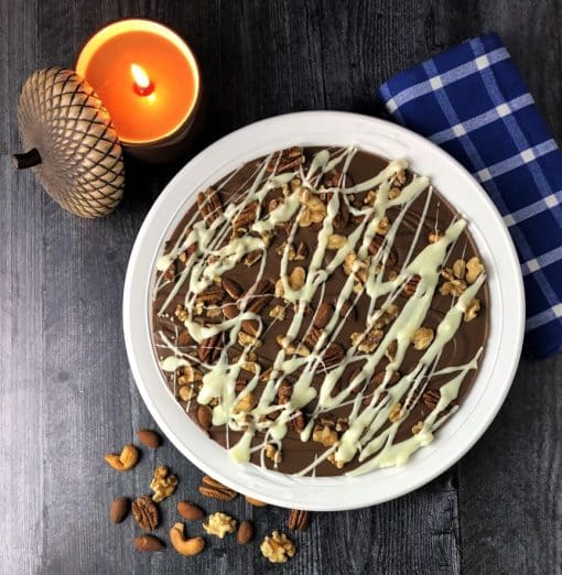 Chocolate Pizza with pecans almonds walnuts