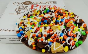 peanut butter avalanche chocolate pizza