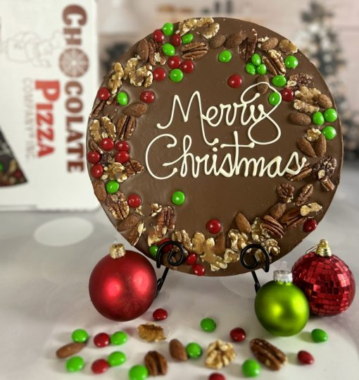 holly berry Chocolate Pizza merry Christmas