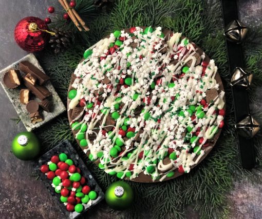 holiday avalanche chocolate pizza