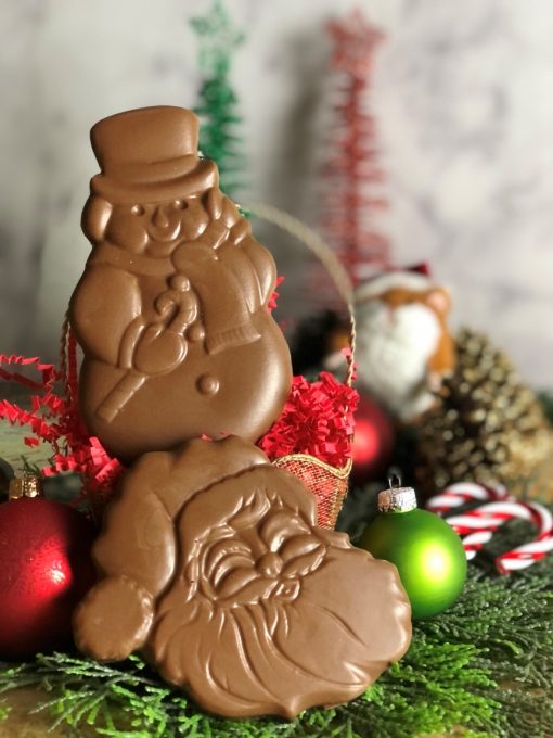 chocolate santa and snowman