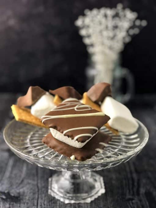 smore treat on glass dish