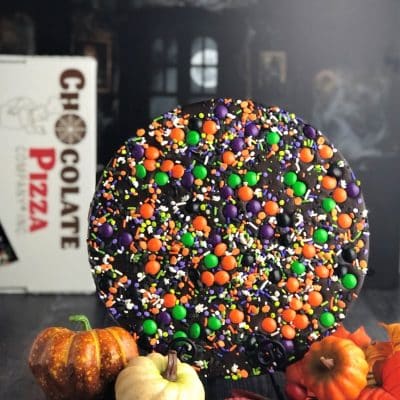 spooky licious Chocolate Pizza for Halloween