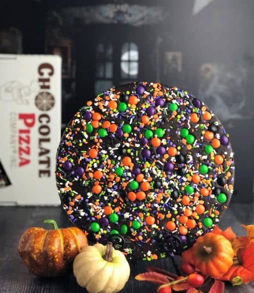 spooky licious Chocolate Pizza for Halloween