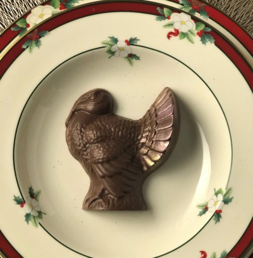 chocolate turkey on a plate