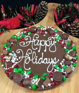 happy holidays chocolate pizza avalanche border