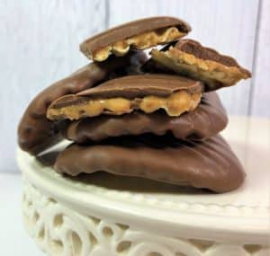chocolate covered potato chips with peanut butter