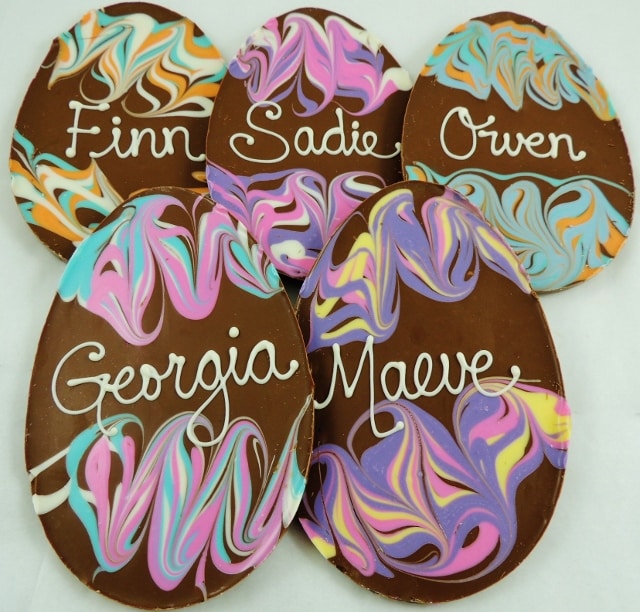 Personalized Chocolate Easter Egg handmade pastel swirls