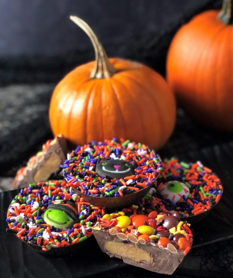 Halloween Peanut Butter Cup with Eye and Sprinkles