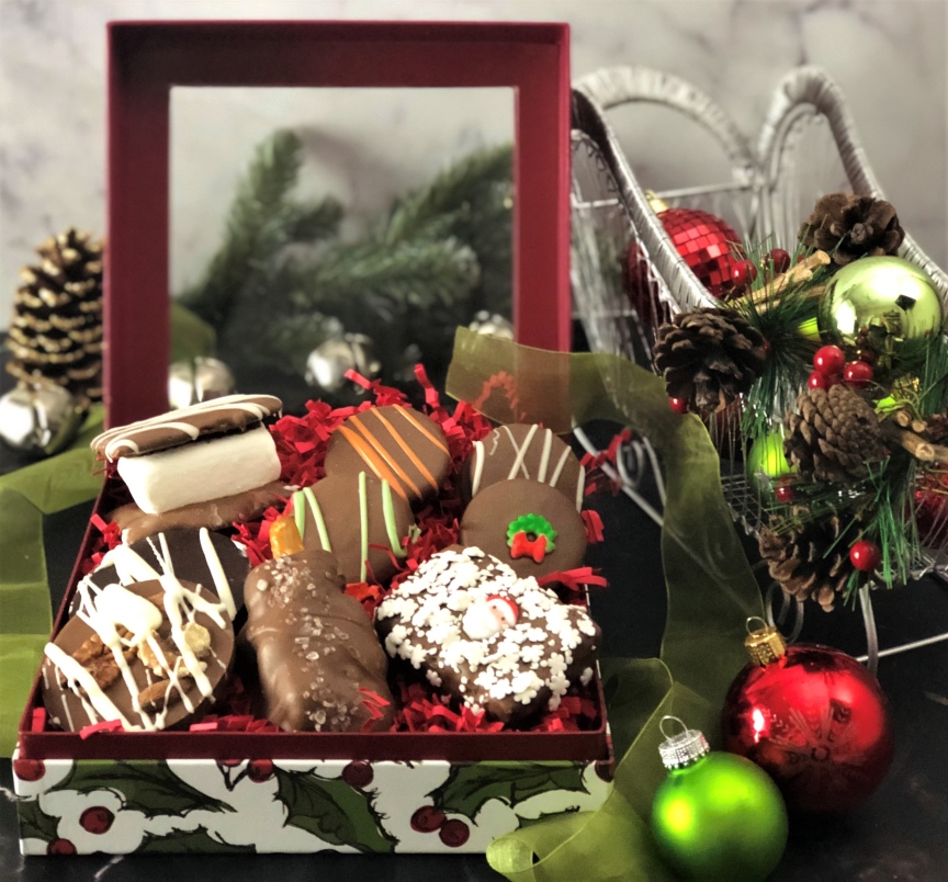 Winter Gift Box Clear Lid Holiday Chocolate Box Bow