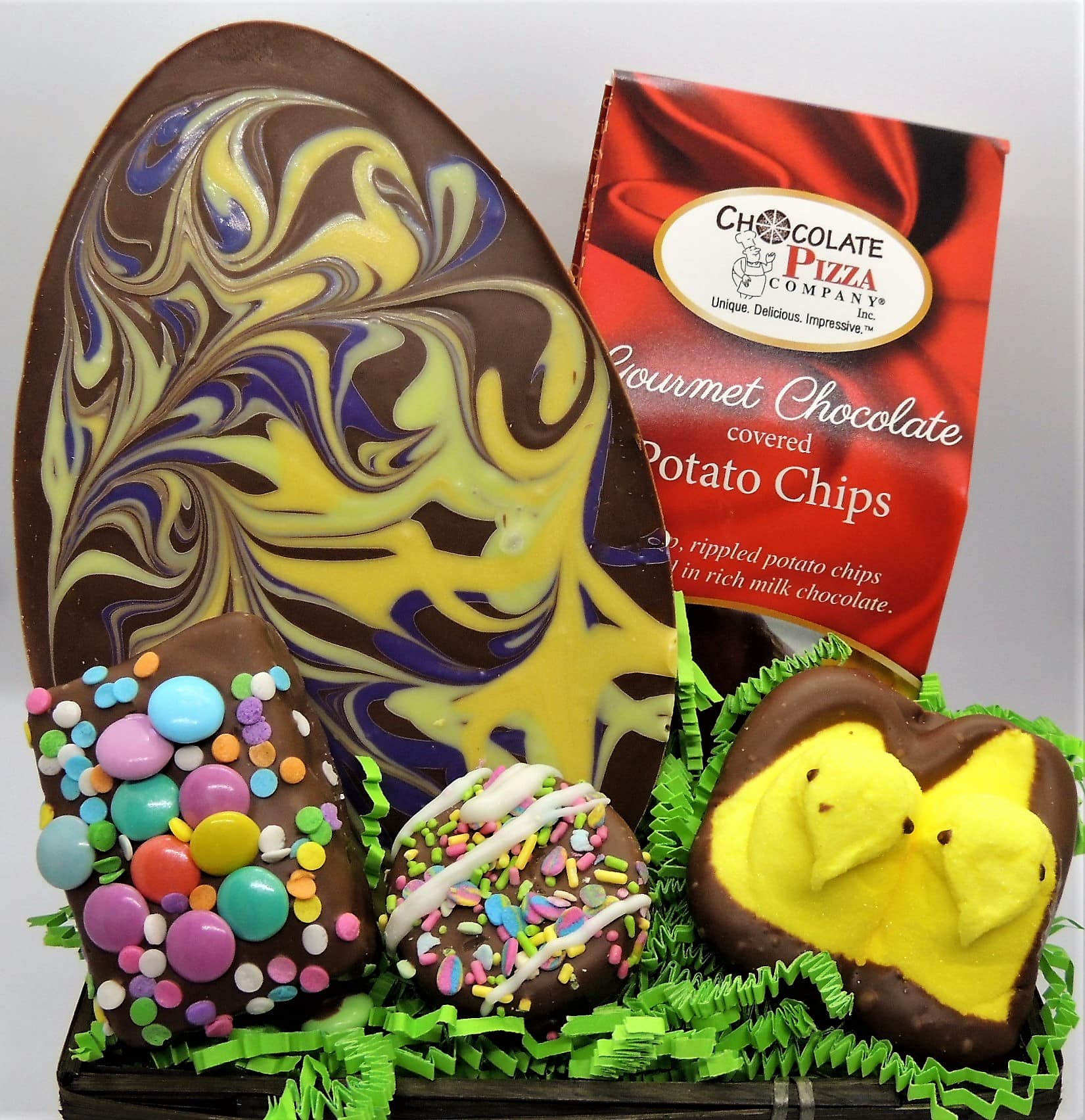 Easter Baskets With Pastel Egg Handcrafted Gourmet Chocolate Easter Baskets Swirled Egg