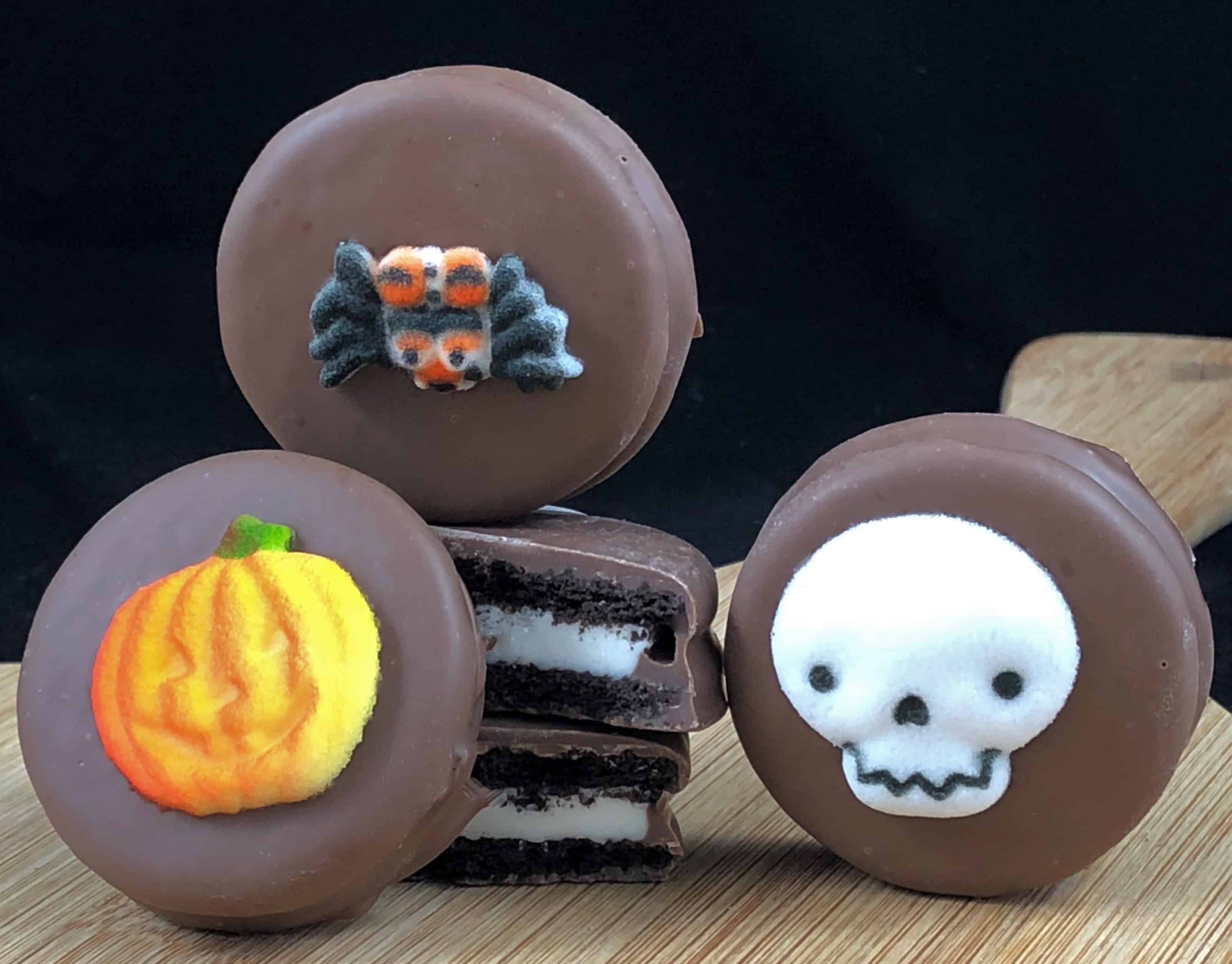 Halloween Chocolate Cookies 6 Vanilla Creme With Sugar Decorations