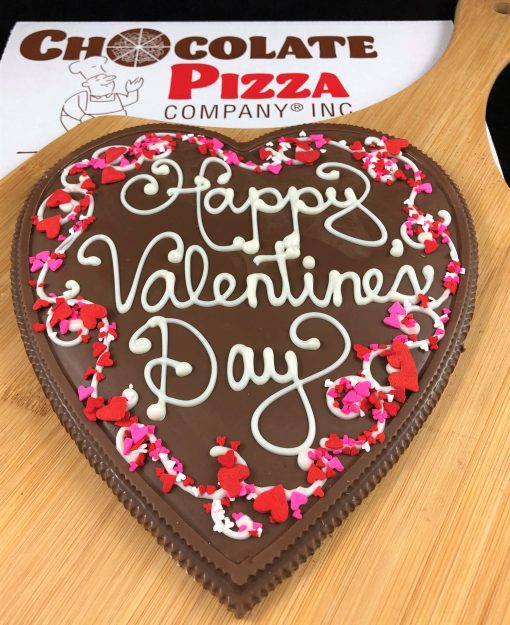 happy valentines day heart chocolate pizza