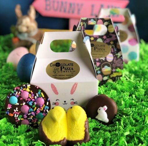 Easter chocolates in a mini tote box