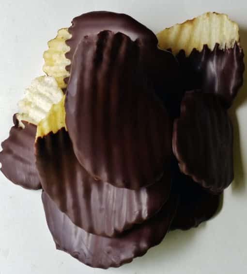 dark chocolate potato chips