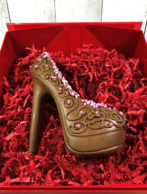 chocolate stiletto heel in gift box