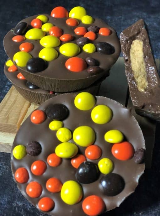 peanut butter cups with candy