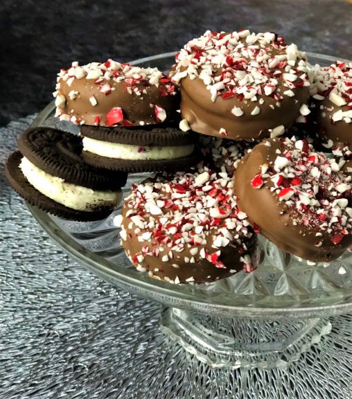 peppermint candy cane cookies on tray