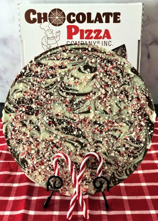 candy cane chocolate pizza