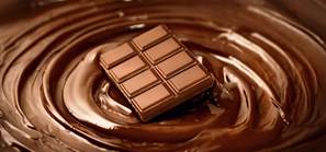 Chocolate bar on chocolate swirl