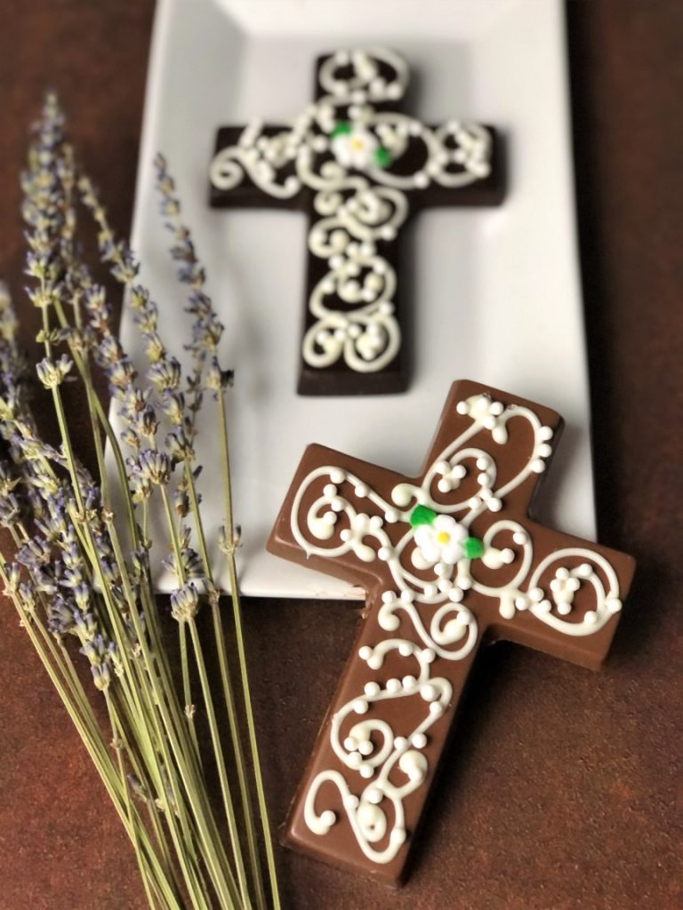 Gourmet Chocolate Cross for Easter, First Communion, Weddings & More