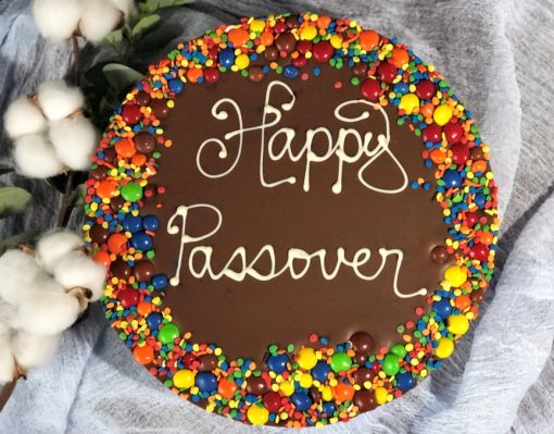 Happy Passover Chocolate Pizza with candy border