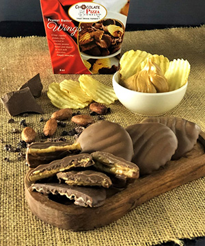 Peanut Butter Wings | potato chips, PB, milk choco, 8 oz