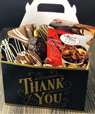 Chocolate thank you gift basket