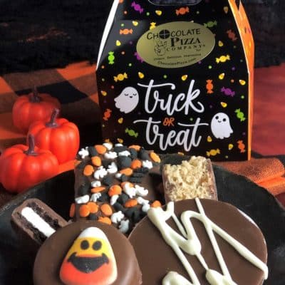 Halloween chocolate candy in mini trick or treat tote