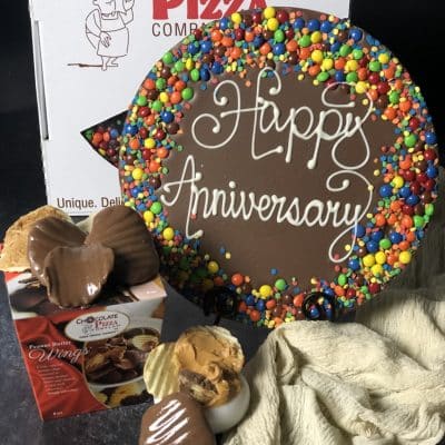 anniversary gift Chocolate Pizza and Peanut Butter Wings