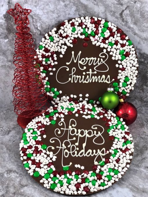 holiday greetings Chocolate Pizzas