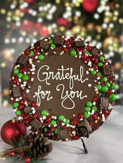 Grateful for You Chocolate Pizza holiday avalanche border
