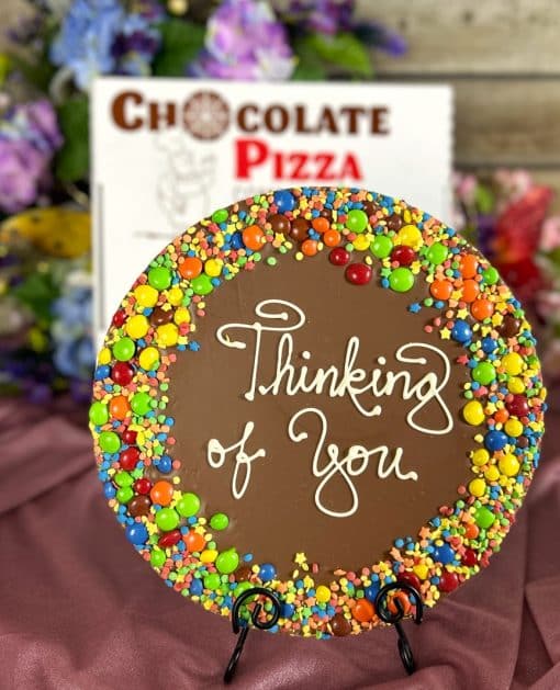 Thinking of you Chocolate Pizza candy border